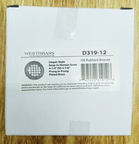 Brass Snap-In Shower Strainer Grid 4-1/4" OD Casper Oil Rubbed Bronze D319-12 - Picture 4 of 9