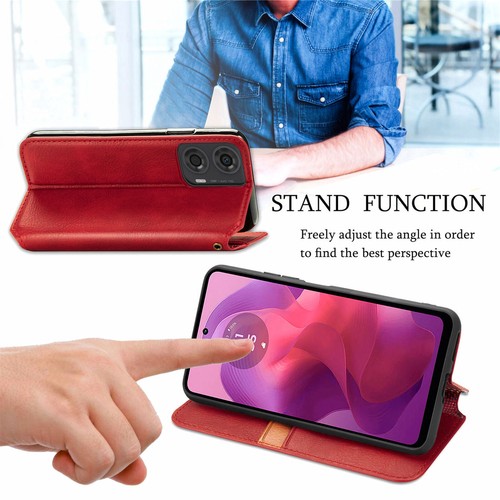 Magnetic Leather Wallet Cover Case For Motorola X40 Pro G23 G54 E22 G 5G G Play - Picture 3 of 18