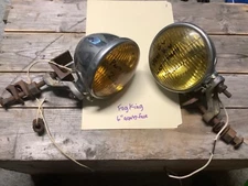 PARTS LOT #80 RAT ROD 6volt pair Fog-King truck AUTO fog LiTE TELEOPTIC LAMP 