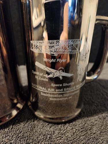 National Air & Space Museum Smithsonian Museum Mirror Engraved Beer Mug - Picture 11 of 12