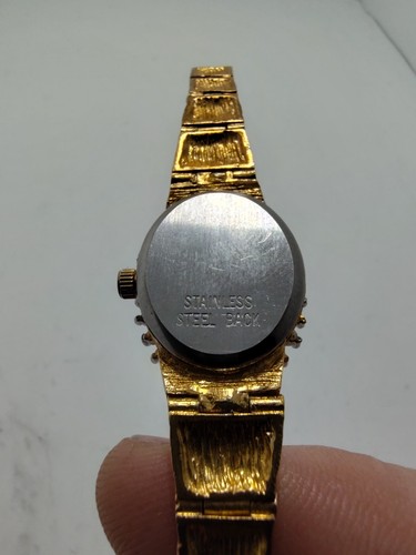 Reloj De Colección Dufonte LP Damas 16mm Tono Dorado Bisel Diamante Pepita - FUNCIONA - Imagen 8 de 20