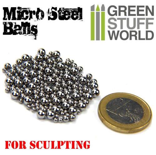 Micro STEEL Balls (2-4mm) - for small scales - eyes - rivets - sculpting tools - Picture 2 of 3