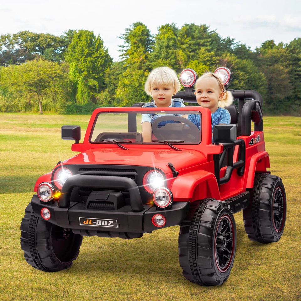 JOYLDIAS Red 12V Electric Battery Kids Ride On Car Truck Toys w/ LED,MP3,Remote - Image 2 of 4