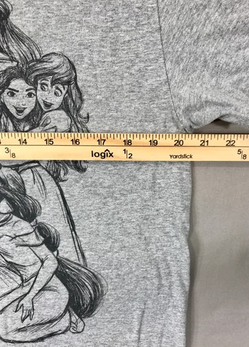 Disney Princess T-Shirt Girls 2XL Gray Graphic Short Sleeve Ariel Tiana Repunzel - Picture 7 of 9