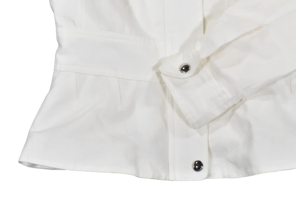 Chaqueta Corta Ralph Lauren Etiqueta Púrpura Blanca Algodón Lino Nueva $1998 Foto 4 de 4