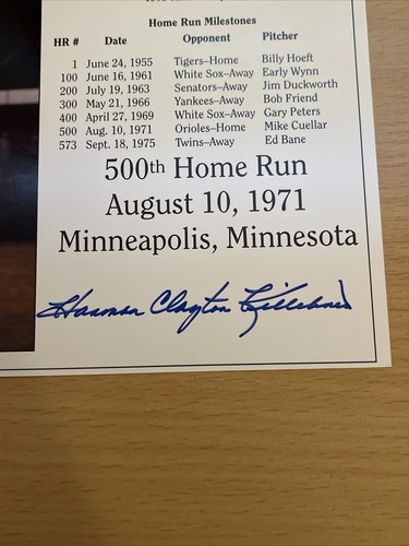 HARMON KILLEBREW SIGNED AUTOGRAPHED HOME RUN MILESTONES 500th PHOTO JSA COA - Picture 5 of 10