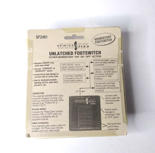 Interruptor de pedal Signal Flex SF2481 sin desbloquear, acción de encendido y apagado momentáneo, polaridad nuevo en caja - Imagen 5 de 6