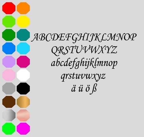 Wunschtext Bügelbild Name eigener Text ABC Flexfolie dunkle u. helle Stoffe - Bild 3 von 3