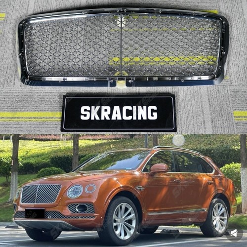 CHROME FRONT BUMPER UPPER MESH FRAME GRILLE KIT For 2017-2020 BENTLEY BENTAYGA - Picture 2 of 21