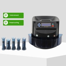 Coin Counter Machine USD Sorter/Wrapper/Roller Machine 5 x Coin Bins/ Coin Tubes