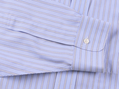 Camisa de vestir de algodón Supima clásica sin hierro azul a rayas Brooks Brothers 17,5-34 - Imagen 4 de 8