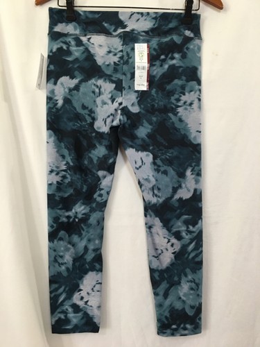 New Time and Tru Capri Leggings Women Floral Teal Blue sizes S, M, XXXL - Picture 3 of 4