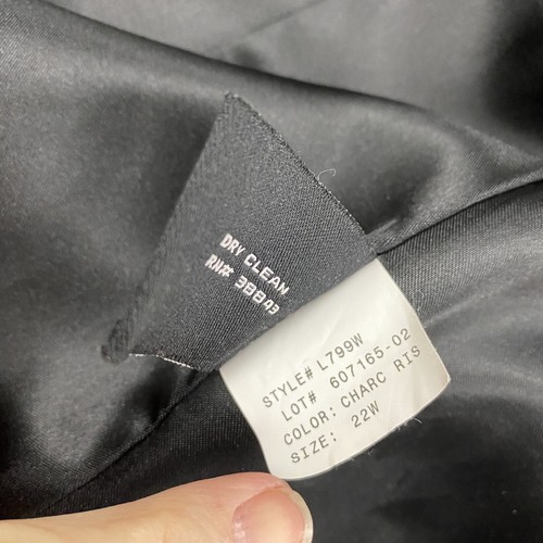 LL Collezioni Italia Coat Coat Womens 22W Cashmere Lambswool Gray Peacoat Trench - Picture 8 of 11