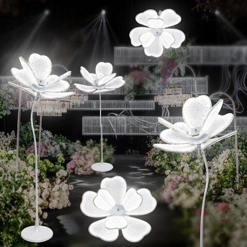 Lampada da terra fiore luminoso decorazione matrimonio 4 pezzi per palcoscenico evento festa matrimonio - Foto 6 di 13
