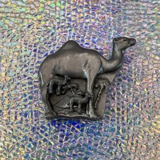 Vintage Torino Pewter Camel Shaped Jewelry Box Brooch & Stud Earrings