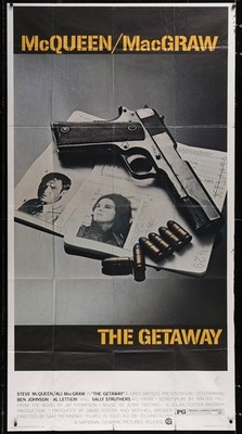 THE GETAWAY 3sh Folded Original Movie Poster 41'' x 81'' Steve McQueen Ali McGraw