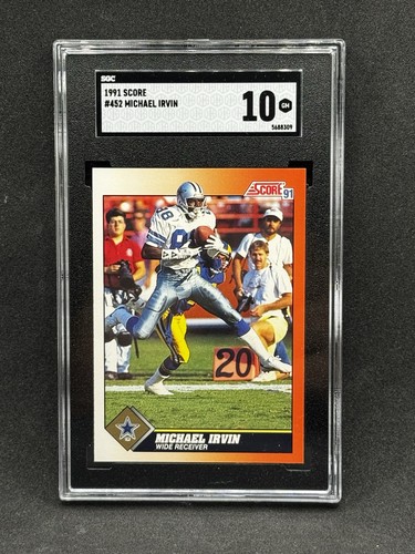 1991 SCORE #452 MICHAEL IRVIN SGC 10 GEM MINT DALLAS COWBOYS HOF