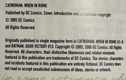 2005 DC Comics Catwoman when in Rome by Jeph Loeb Graphic Novel Ex-Library Bound - Picture 3 of 4
