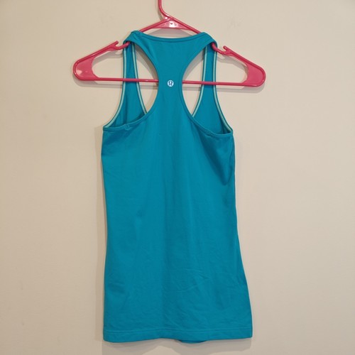 Lululemon Athletica Sz Small Aqua Blue Cool Racerback Sleveless Tank Women's - Picture 5 of 8