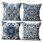 Vintage Blue and White Throw Pillow Covers 22x22 Set Blue and White 22x22 Set 4