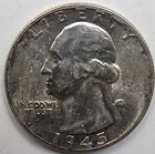 *SILVER* 1945-S  Washington Quarter -《Great Way To Buy Silver!!》