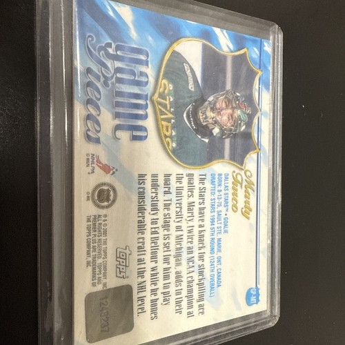 Marty Turco 2001 PremierPlus Game Pieces Jersey Card#GP-MT - Picture 2 of 4