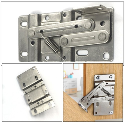 2 Pairs Spring Hinge Door Loaded Hinges Cabinet Hardware Cupboard - Picture 2 of 12