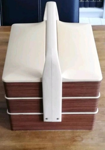 70iger Nähkästchen, Nähkasten Vintage, Nähen Utensilien Schneider. - Bild 2 von 6