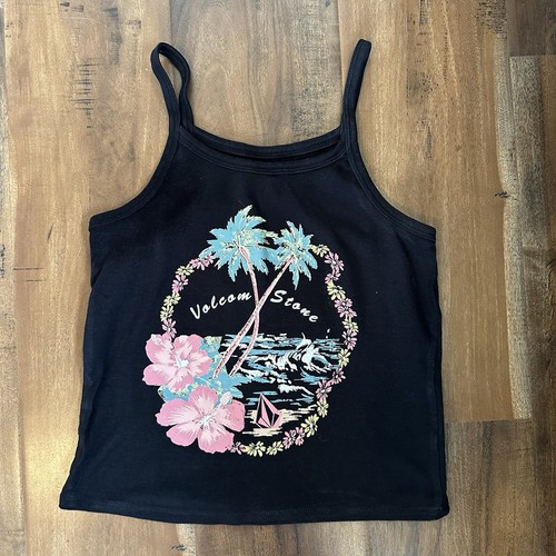 M Volcom Stone Womens Beach Summer Black Tank Top - Picture 2 of 7
