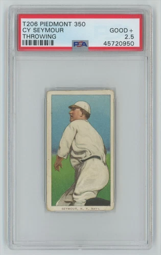 1909 T206  Piedmont 350 Cy Seymour Throwing PSA 2.5