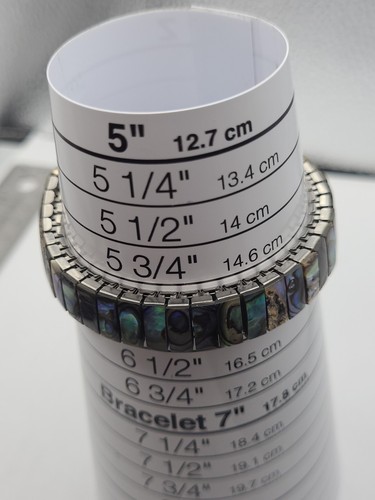 LA Express Women Analog Quartz Watch Abalone Stretch Band New Battery Working - Picture 12 of 12