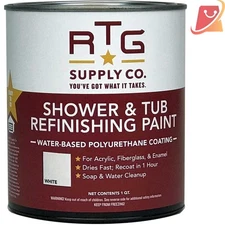 Shower & Tub Refinishing Paint White Satin Water Resistant Enamel 32 Fl Oz