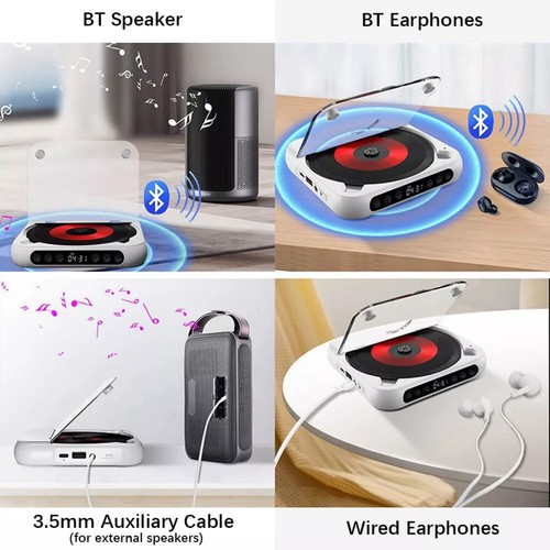 5V2A BT 5.3 Portable CD Player CD/USB/3.5mm AUX Multi-scenario Applications - Picture 13 of 16