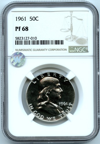 1961 Franklin Half Dollar, NGC PF 68 - Picture 3 of 3