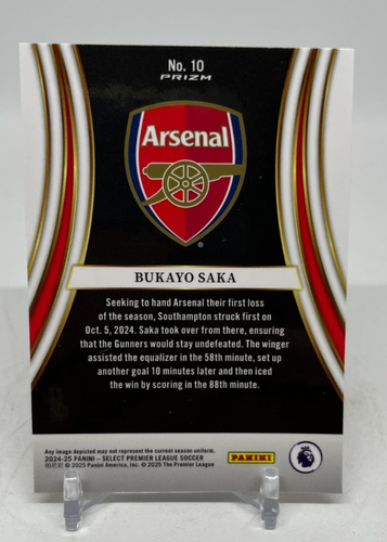 2024-25 Panini Select Premier League Bukayo Saka Equalizers #10 - Picture 2 of 2