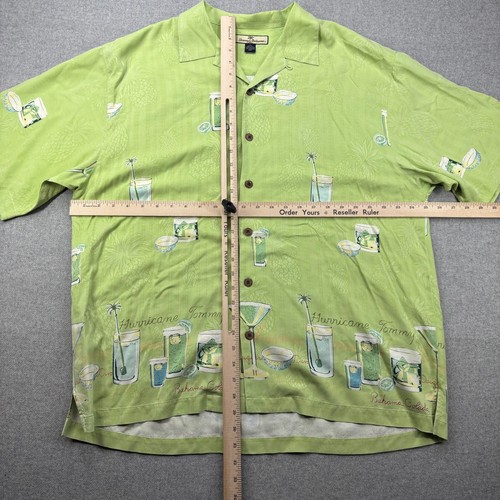 VTG Tommy Bahama Silk Shirt Mens XL Green "Bahama Colada" Pineapples Camp Loop - Picture 4 of 14