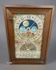 Clock, Mantle Table Desk Electric Clock, Seasons, Planting Days. Vintage 1970's 