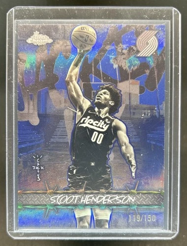 2025-26 Topps Chrome x Cactus Jack Scoot Henderson Jacked Up Blue Refractor /150
