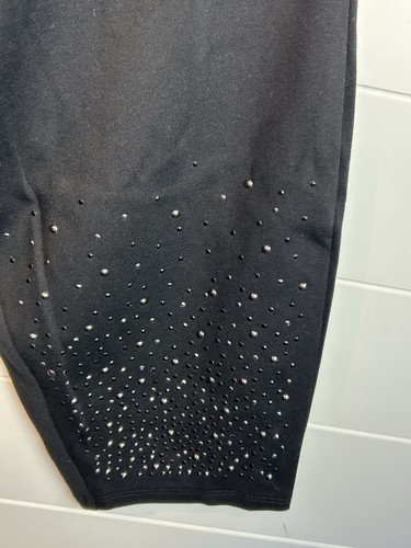Lane Bryant schwarze Strickhose mit elastischem Bund und Edelsteindetail Damengröße 26/28 neu mit Etikett - Bild 2 von 5