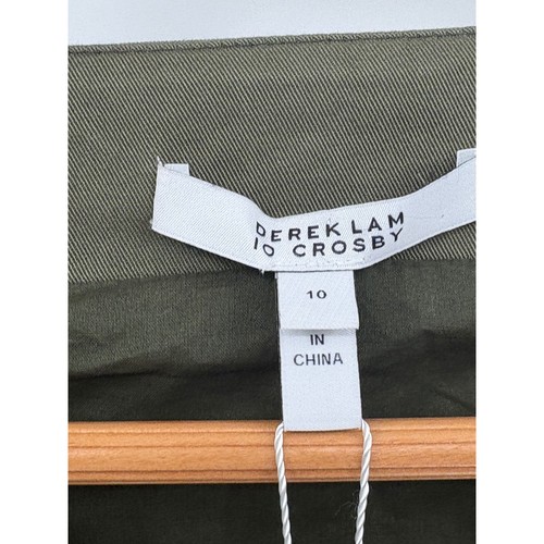Derek Lam Dress Elena Women Size 10 Olive Green Utility Sleeveless New - Picture 8 of 15