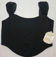 NWT Altar'd State Black Corset Zip Up Back Chiffon Straps Sz Med