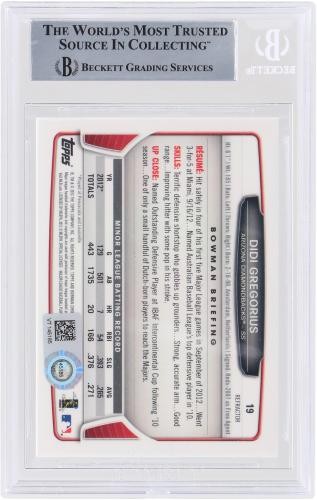 Didi Gregorius Diamondbacks Signed 2013 Bowman Draft Chrome #19 BAS Rookie Card - Picture 2 of 3