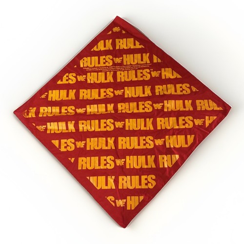 1988 Titan Sports Vintage 80er WWF HULK RULES rot gelb Bandana Hulk Hogan 21,5 - Bild 1 von 7