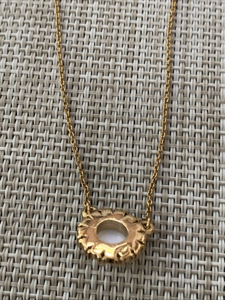 "Collar Kate Spade Nueva York imitación perla circonita cúbica halo tono dorado cadena colgante 14""-17""" Foto 4 de 4