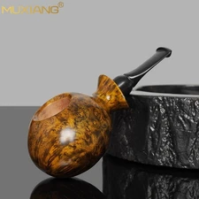 MUXIANG Smooth Blowfish Tobacco Pipe Handmade Freehand Pipe Cumberland Stem Gift