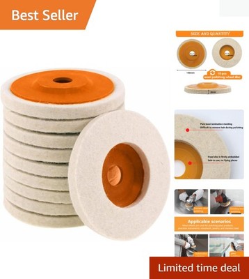 10 Pcs 4 Inch Wool Felt Polishing Wheel Disc,Wool Polishing Wheel Disc for 5/...
