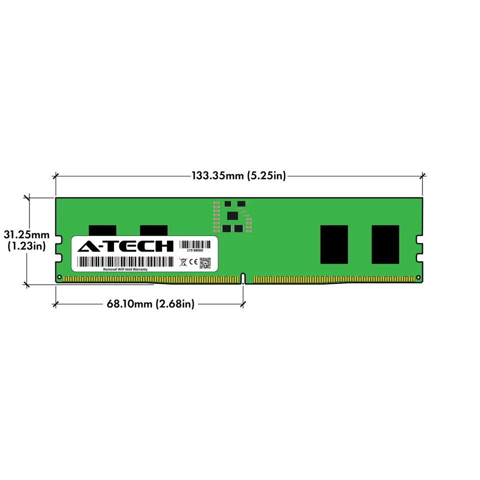 A-Tech 16GB 2x 8GB PC5-41600 DDR5 5200 MHz Non-ECC DIMM Desktop Memory RAM x2 - Image 3 of 4