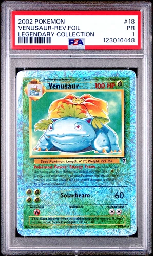 PSA 1 2002 Pokemon Legendary Collection Venusaur 18/110 Reverse Holo Foil WOTC