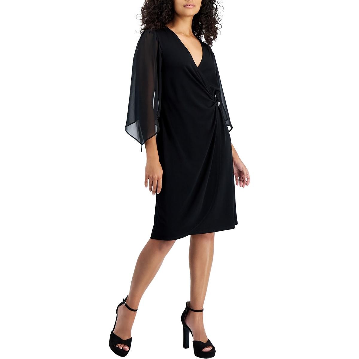 Женское черное платье-футляр из искусственной кожи с запахом Connected Apparel Plus 22W BHFO 5682