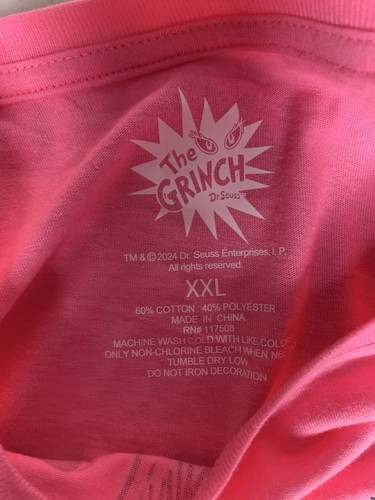 Camiseta The Grinch Who Stole Christmas Rosa Navidad Mujer Talla XXL 2XL NUEVA SIN ETIQUETAS Nueva - Imagen 4 de 8